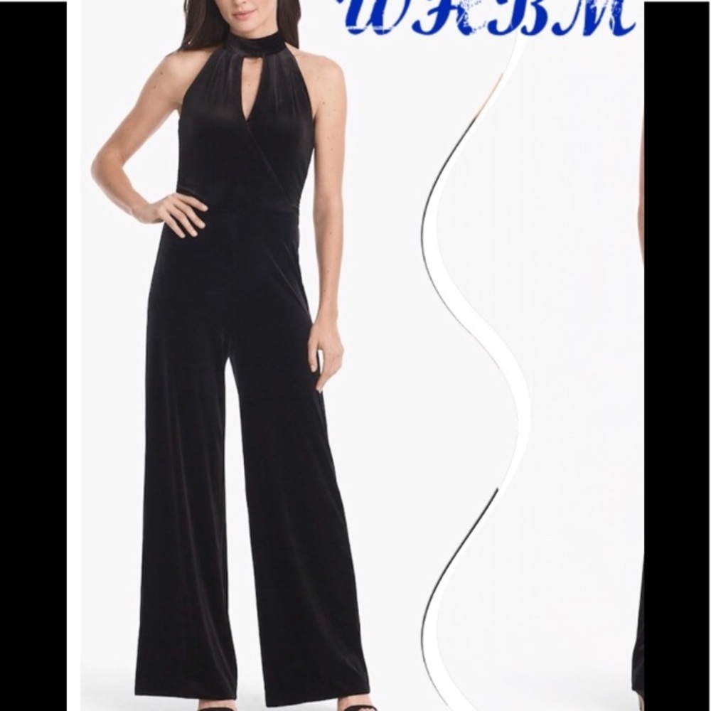 Kendall & Kylie black choker neck jumpsuit NWT - Picture 1 of 8